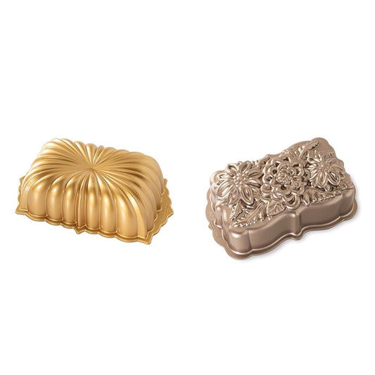 Nordic Ware Classic Fluted Loaf Pan, 6 Cup, Gold