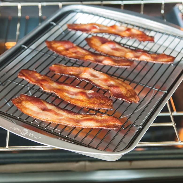 Nordic Ware Extra Large Oven Crisping Baking Tray, with Rack, Silver