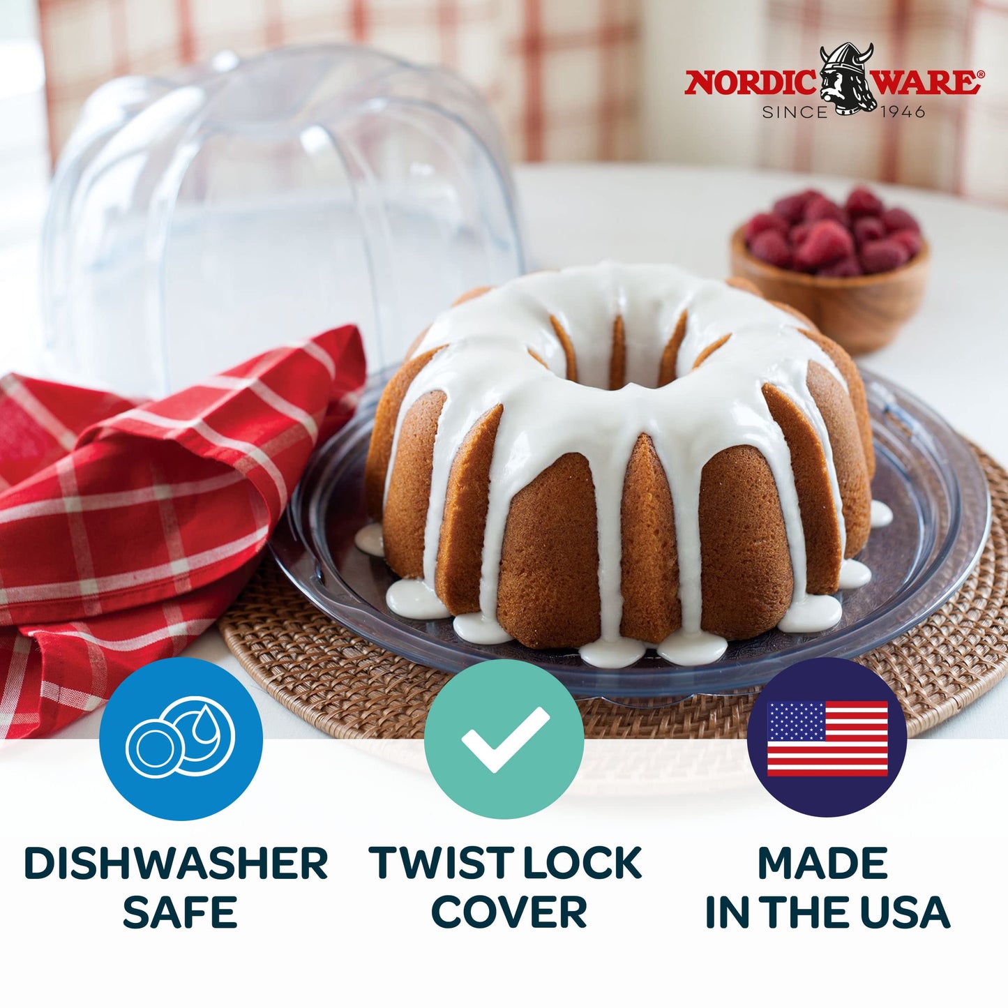 Nordic Ware Loaf Cake Keeper, Blue,12.8"L x 7.3"W x 4.6"H